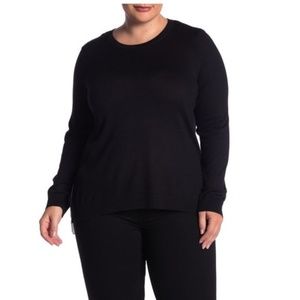 SUSINA Pleat Twofer Sweater (Plus Size)